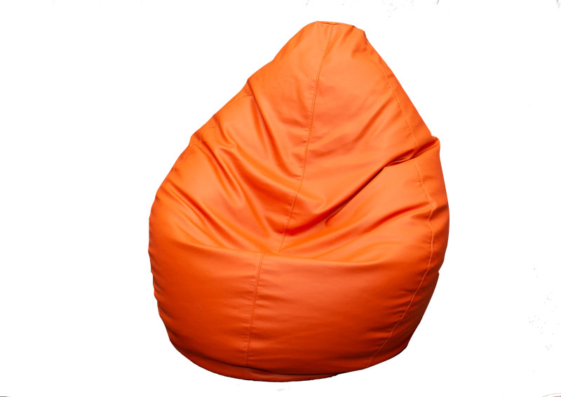 Lazy Panda Handmade Leather Bean Bags XL - Orange - مقعد جلدي